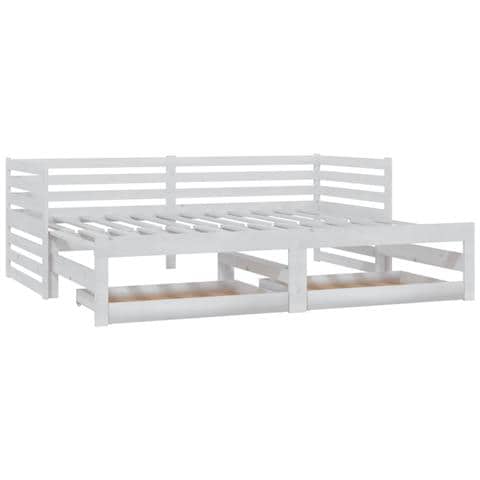 Dormeuse Estraibile 2x (90x200) Cm Bianca In Massello Di Pino - Foto 2