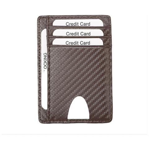 Portafoglio Slim Da Uomo In Vera Pelle Con Blocco Rfid Coffee - Foto 1