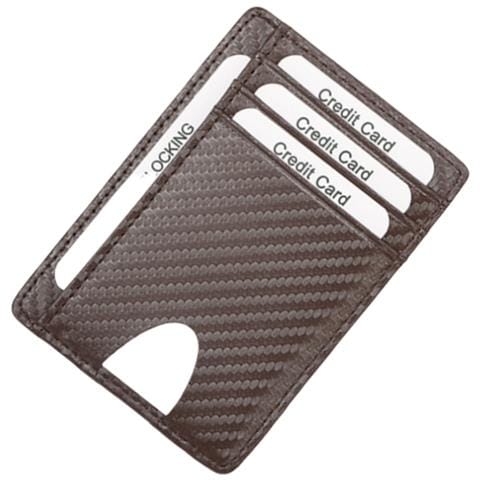 Portafoglio Slim Da Uomo In Vera Pelle Con Blocco Rfid Coffee - Foto 2