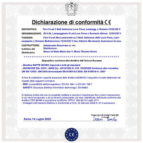 Lampeggiatore 9 Led Su 3 Steli Selezione Luce Gialla Fissa O Rotante Aliment. 12/24/230 V Montaggio Da Palo O Parete U - Foto 4