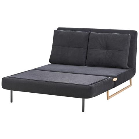 Divano Letto 2 Posti Jerslev Tessuto Nero - Foto 5
