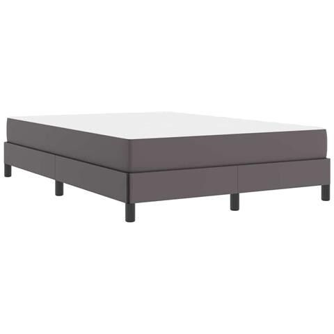 Letto con materasso Grigio 140 x 200 cm Pelle sintetica - Foto 1
