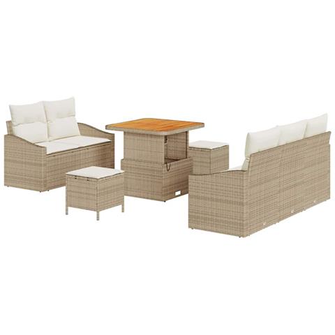 Set Divano da Giardino 8 pcs Beige e Crema 80 x 80 x 71 cm - Foto 1