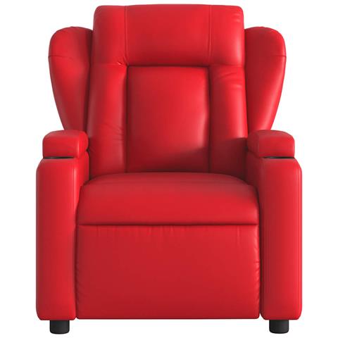 Poltrona Massaggio Elettrica Reclinabile Rosso Similpelle - Foto 9