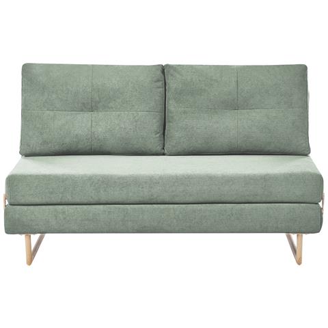Divano Letto 3 Posti Jerslev Tessuto Verde Chiaro - Foto 2