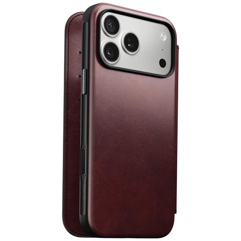 Custodia A Portafoglio Per Iphone 17 Pro Max Magsafe In Pelle Horween Serie Modern, Bordeaux - Foto 1
