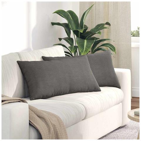 Cuscini da Divano 2 pcs Grigio chiaro 80 x 40 cm - Foto 2