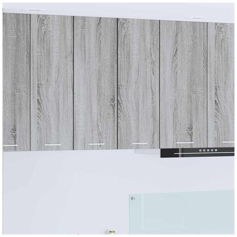 Armadio pensile Riga Grigio Sonoma e Bianco 30 x 31 x 80 cm - Foto 2