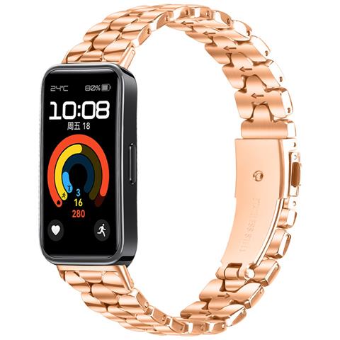 Elegante Bracciale In Acciaio Inossidabile Con Perle Compatibile Con Huawei Band 8/9/10 Pinkgold - Foto 2