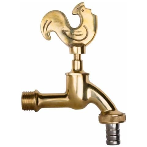 Rubinetto Da Giardino Nostalgico Gockel In Ottone Lucido 1/2 - Foto 1