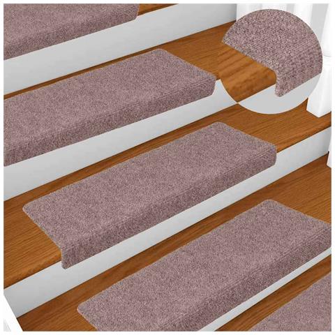 Tappetini per scale autoadesivi 20 pz 65x21x4 cm Crema Bordo rettangolare - Foto 1