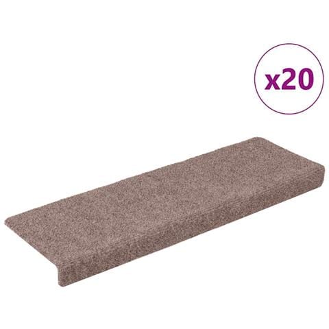 Tappetini per scale autoadesivi 20 pz 65x21x4 cm Crema Bordo rettangolare - Foto 2