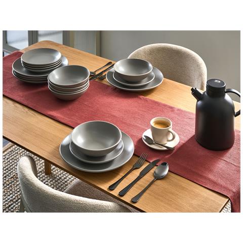 Set Di 18 Stoviglie Vivani Gres Porcellanato Grigio - Foto 1