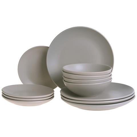 Set Di 18 Stoviglie Vivani Gres Porcellanato Grigio - Foto 2