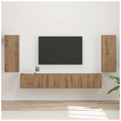 Set mobile TV 4 pcs Rovere artigianale Legno multistrato - Foto 2