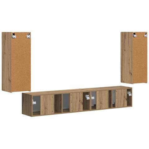 Set mobile TV 4 pcs Rovere artigianale Legno multistrato - Foto 9