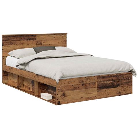 Struttura del letto con testiera Legno vecchio 140 x 190 cm - Foto 1