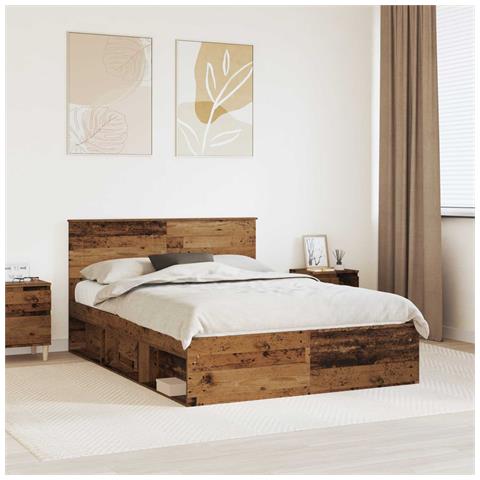 Struttura del letto con testiera Legno vecchio 140 x 190 cm - Foto 2