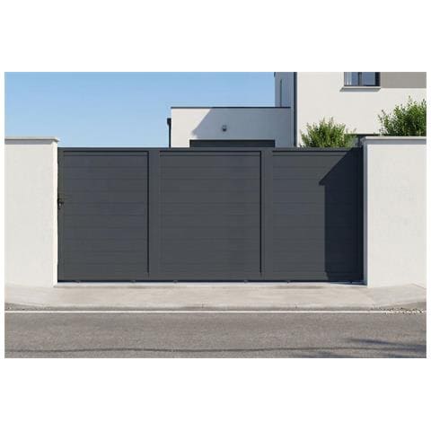 Cancello Scorrevole Eiger 4,5 M, Altezza 180 Cm, Alluminio Grigio - Foto 1