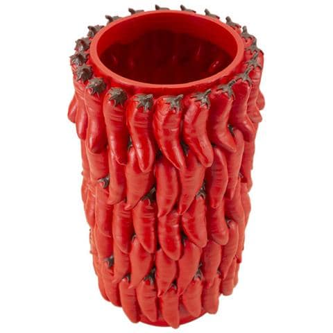 Vaso Chili Rosso In Resina A Grappolo Di Peperoncini 20x34 Cm - Foto 2