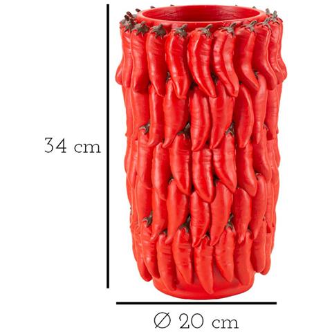 Vaso Chili Rosso In Resina A Grappolo Di Peperoncini 20x34 Cm - Foto 7