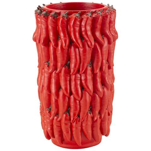 Vaso Decorativo Peperoncini-rosso-poliresina-20x20x34 Cm - Foto 1