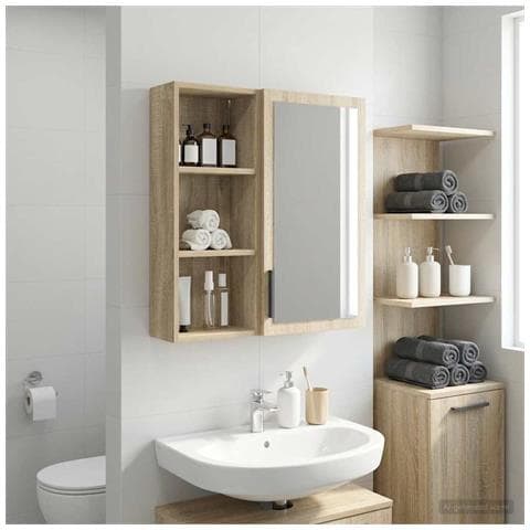 Armadio da bagno a muro Rovere Sonoma 30 x 14 x 70 cm - Foto 2