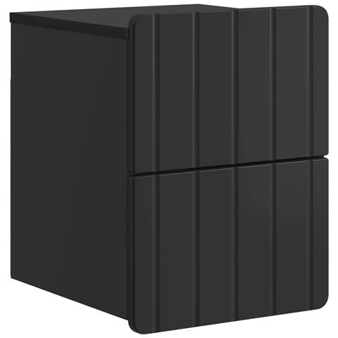 Mobiletto da notte a muro con cassetto Nero 33 x 34,5 x 43 cm - Foto 1