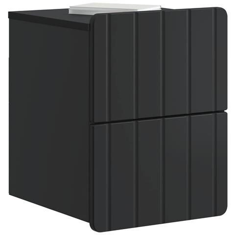 Mobiletto da notte a muro con cassetto Nero 33 x 34,5 x 43 cm - Foto 2