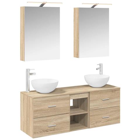 Set di mobili per il bagno 5 pcs Rovere Sonoma - Foto 1