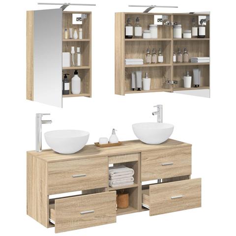 Set di mobili per il bagno 5 pcs Rovere Sonoma - Foto 2