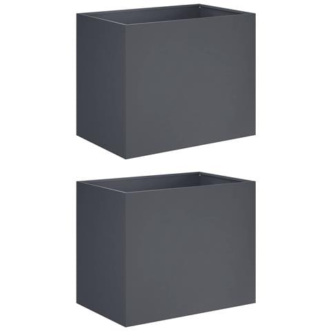 Vaso da giardino 2 pz Antracite 60 x 40 x 50 cm - Foto 1