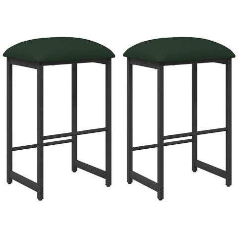 Sgabello da bar 2 pz Verde Scuro 40 x 32 x 64 cm - Foto 1