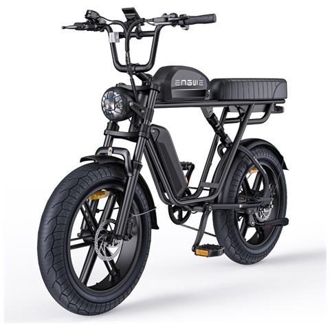 M1 Bici Elettrica Stile Moto, 25 km /h, Pneumatici Fat 20×4.0, Batteria Doppia 48V 15,6+13Ah, Doppia Sospensione, Luci LED, Portata Massima 150kg, Nero - Foto 1
