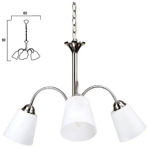 I-1162/3 NIK - Lampadario sospeso dal design classico color nickel 40 watt E14 - Foto 2