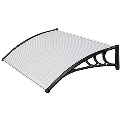 Pensilina In Policarbonato Alveolare Modulare Con Supporto Nero 120 X 100 Centimetri - Foto 2