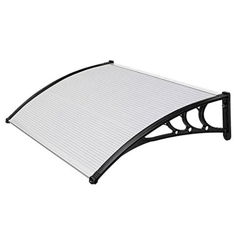 Pensilina In Policarbonato Alveolare Modulare Con Supporto Nero 120 X 100 Centimetri - Foto 1