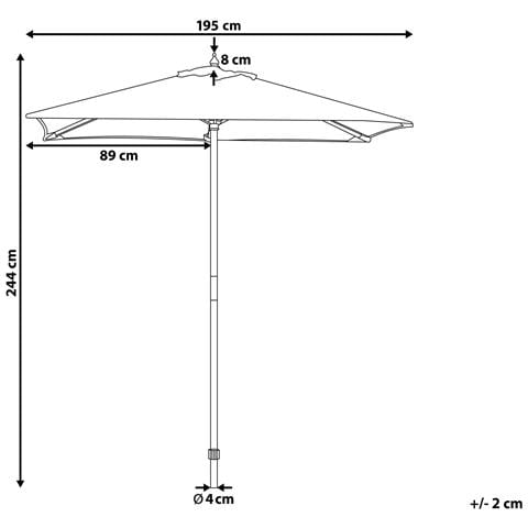 Ombrellone Da Giardino Beige 144 X 195 Cm Flamenco - Foto 26