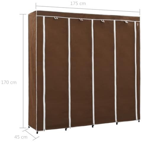 Guardaroba Con 4 Scomparti Marrone 175x45x170 Cm - Foto 14