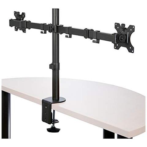 Staffa per due monitor con montaggio su scrivania Design a barre trasversali Articolabile Acciaio (ARMDUAL2) - Foto 2