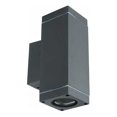 V-tac Vt-842 Portalampada Wall Light Da Muro Up / down In Alluminio Quadrato Grigio Opaco 2xgu10 Ip44 - Sku 8627 - Foto 1