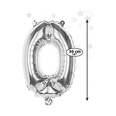 Palloncino Mylar Numero '1' (36cm), Argento, Colore Silver, 36 Cm, 22011 - Foto 3