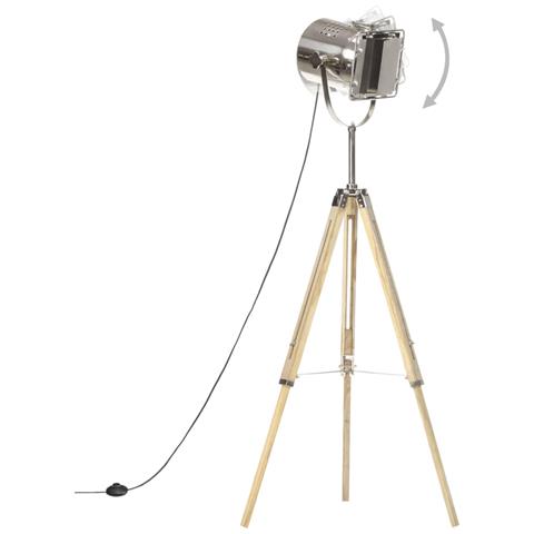 Lampada da Terra a Treppiede Legno Massello di Mango 140 cm - Foto 2