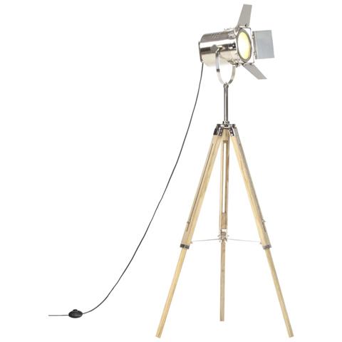 Lampada da Terra a Treppiede Legno Massello di Mango 140 cm - Foto 1