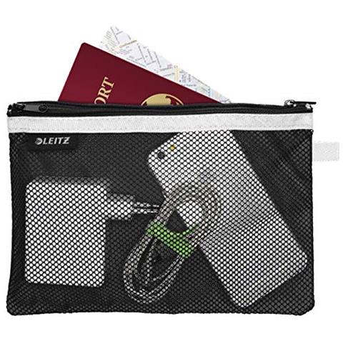 Wow Busta Da Viaggio A 2 Scomparti, Cerniera In Nylon, Lavabile, Adatta Come Borsino, Formato L (23 X 15 Cm), Nero - Foto 3