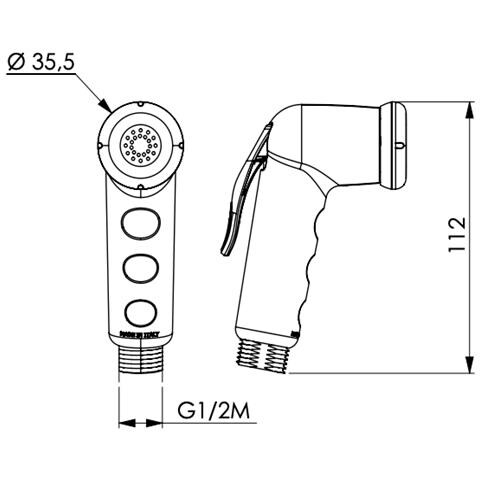 Idroscopino Doccetta Wc Bianco A Leva, Ergonomico - Foto 2