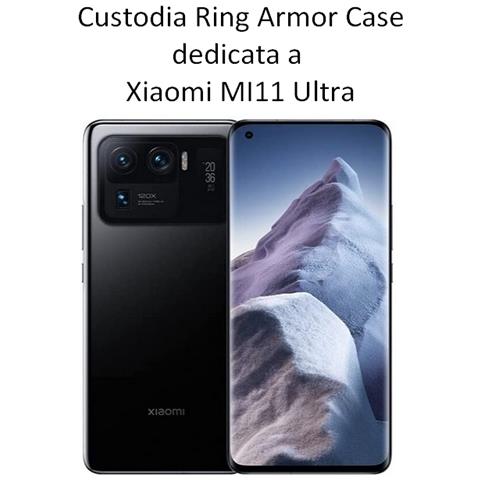 Custodia Alta Protezione Con Anello Per Xiaomi Mi 11 Ultra Black - Foto 2