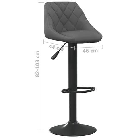 Sgabelli Da Bar 2 Pz Grigio Scuro In Velluto - Foto 13