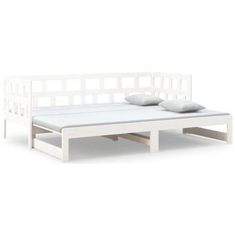 Dormeuse Estraibile Bianca Legno Massello Di Pino 2x (90x190) Cm - Foto 1