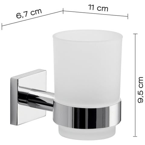 Portaspazzolini Da Muro In Acciaio Inox Aisi 304 E Cromall Fj10 Gedy Serie Fuji Cromato - Foto 3
